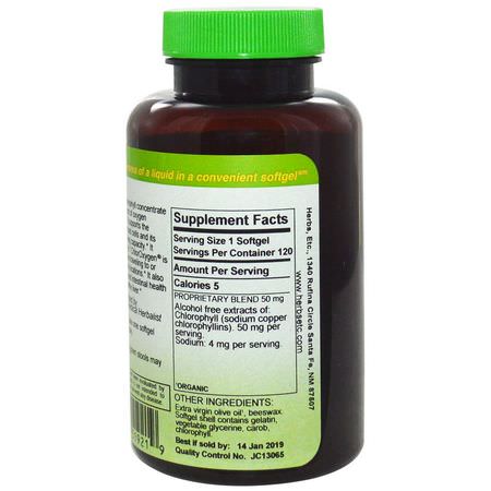 Klorofyll, Superfoods, Green, Supplements: Herbs Etc, ChlorOxygen, Chlorophyll Concentrate, Alcohol Free, 120 Fast-Acting Softgels