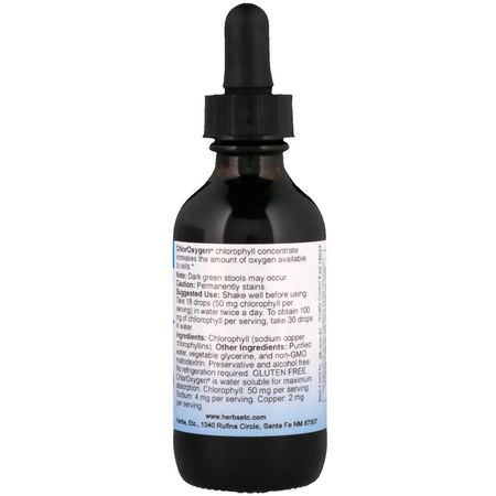 Klorofyll, Superfoods, Green, Supplements: Herbs Etc, ChlorOxygen, Chlorophyll Concentrate, Alcohol Free, 2 fl oz (59 ml)