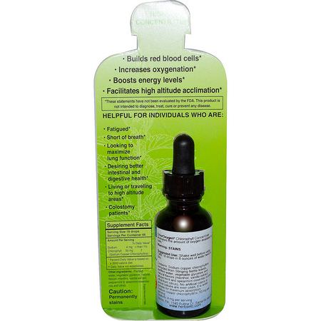 Klorofyll, Superfoods, Green, Supplements: Herbs Etc, ChlorOxygen, Chlorophyll Concentrate, Alcohol Free, Mint Flavored, 1 fl oz (29.5 ml)