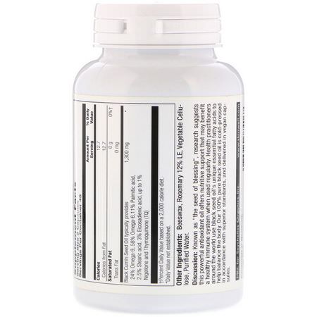 Svartfrö, Homeopati, Örter: Heritage Store, Black Seed Oil, 650 mg, 90 Vegetarian Liquid Capsules