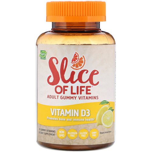 Hero Nutritional Products, Slice of Life, Adult Gummy Vitamins, Vitamin D3, Organic Lemon Flavor, 60 Gummy Vitamins Review