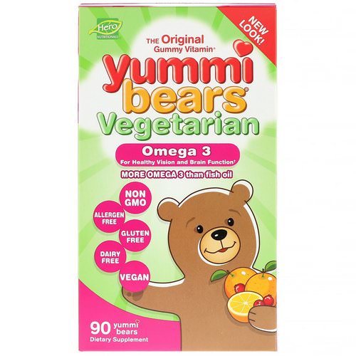 Hero Nutritional Products, Yummi Bears, Vegetarian, Omega 3, 90 Yummi Bears Review