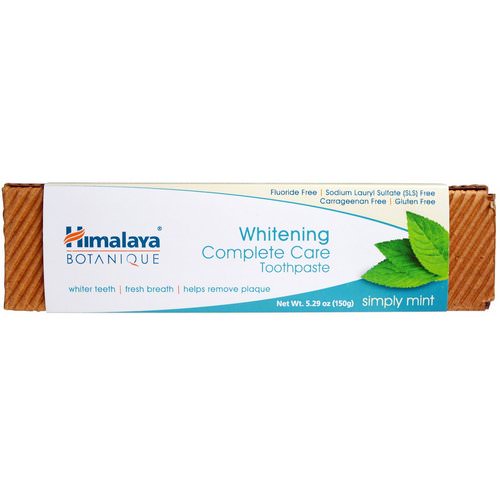 Himalaya, Botanique, Whitening Complete Care Toothpaste, Simply Mint, 5.29 oz (150 g) Review