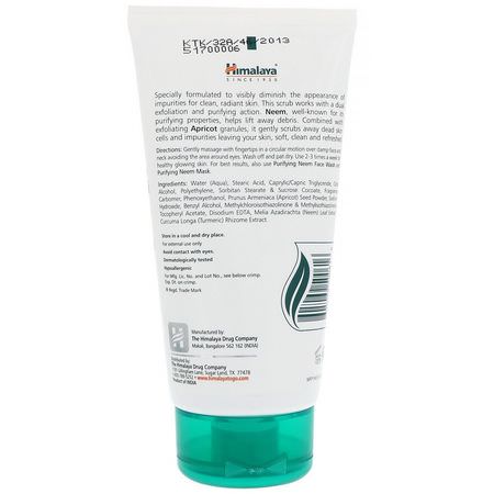 Scrubs, Exfoliators, Scrub, Tone: Himalaya, Purifying Neem Scrub, Normal to Oily Skin, 5.07 fl oz (150 ml)