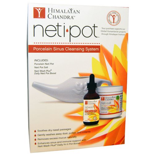 Himalayan Institute, Neti Pot, Porcelain Sinus Cleansing System, 3 Piece Kit Review