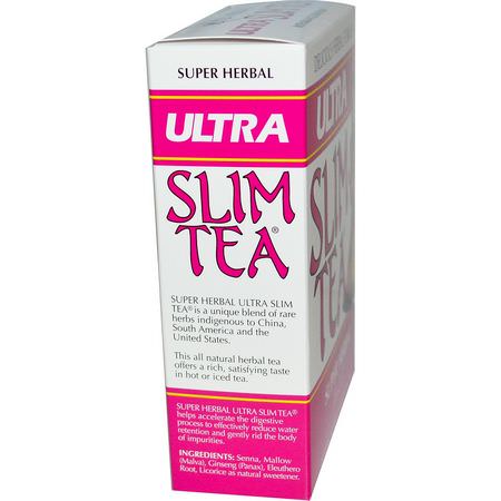 Örtte, Medicinska Teer: Hobe Labs, Ultra Slim Tea, Super Herbal, Caffeine Free, 24 Herbal Tea Bags, 1.69 oz (48 g)