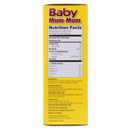 Tandskivor, Barnfoder, Barn, Baby: Hot Kid, Baby Mum-Mum, Banana Rice Rusks, 24 Rusks, 1.76 oz (50 g)