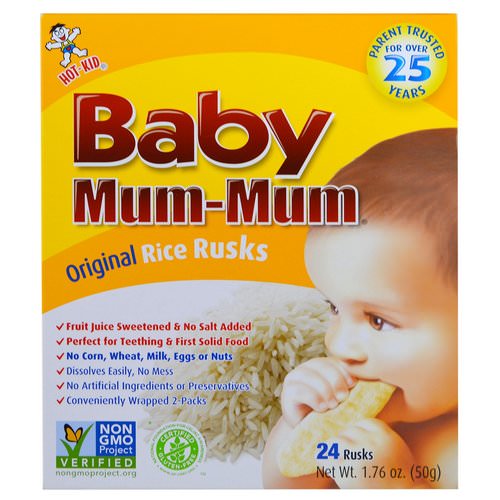 Hot Kid, Baby Mum-Mum, Original Rice Rusks, 24 Rusks, 1.76 oz (50 g) Each Review