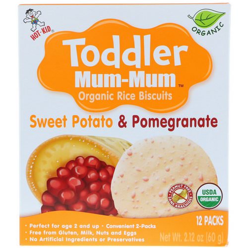 Hot Kid, Toddler Mum-Mum, Organic Rice Biscuits, Sweet Potato & Pomegranate, 12 Packs, 2.12 oz (60 g) Review