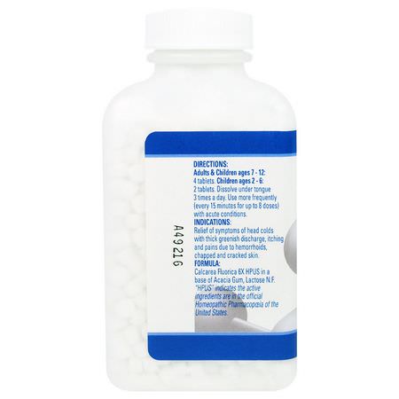 Calcarea Fluorica, Homeopati, Örter: Hyland's, #1 Calc. Fluor. 6X, 1000 Tablets