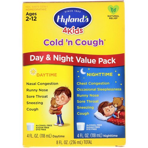 Hyland's, 4 Kids Cold 'n Cough Day & Night Value Pack, Age 2-12, 4 fl oz (118 ml) Each Review