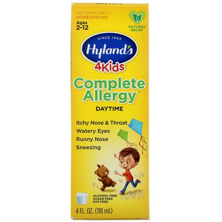Barns Homeopati, Barns Örter, Homeopati, Örter: Hyland's, 4 Kids, Complete Allergy, Daytime, 4 fl. oz (118 ml)