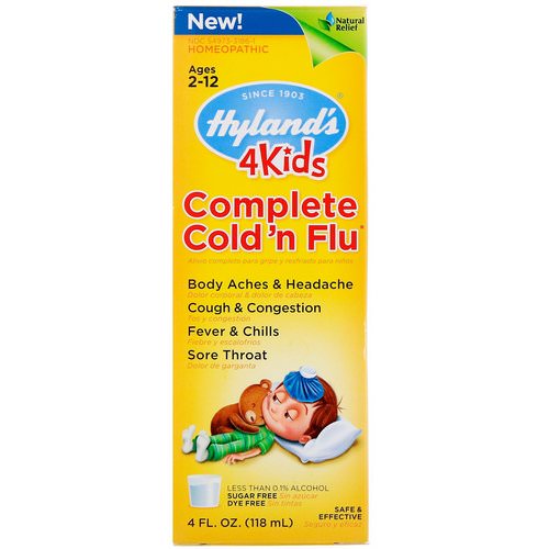 Hyland's, 4Kids, Complete Cold 'n Flu, Ages 2-12, 4 fl oz (118 ml) Review
