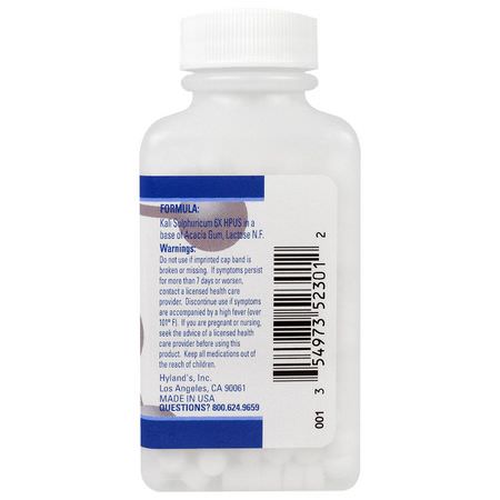 Kali Sulphuricum, Homeopati, Örter: Hyland's, #7 Kali Sulph. 6X, 500 Tablets