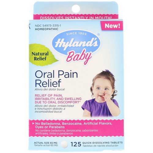 Hyland's, Baby, Oral Pain Relief, 125 Quick-Dissolving Tablets Review