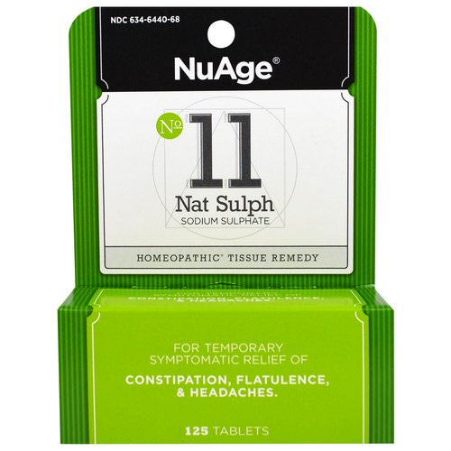 Hyland's, NuAge, No 11 Nat Sulph, Sodium Sulphate, 125 Tablets Review