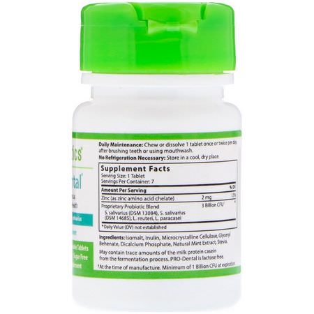 Probiotika, Matsmältning, Kosttillskott: Hyperbiotics, PRO-Dental, Natural Mint Flavor, 7 Chewable Tablets