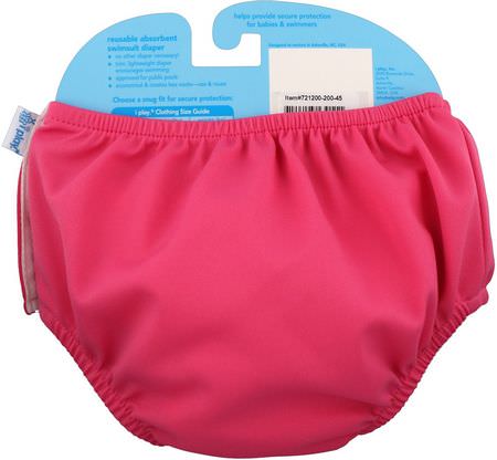 Kläder, Barn, Baby: i play Inc, Swimsuit Diaper, Reusable & Absorbent, 24 Months, Hot Pink, 1 Diaper