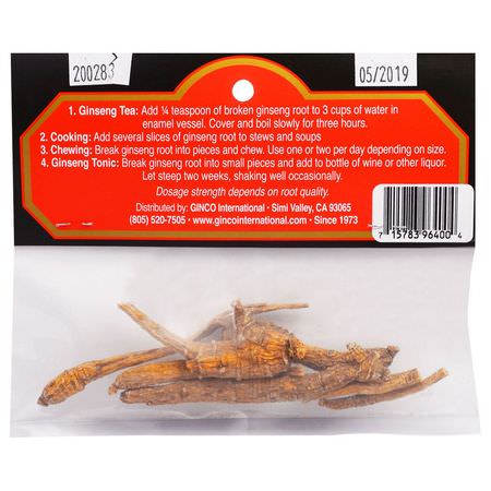 Ginseng, Homeopati, Örter: Imperial Elixir, Ginseng Root, American Cultivated, 1/2 oz