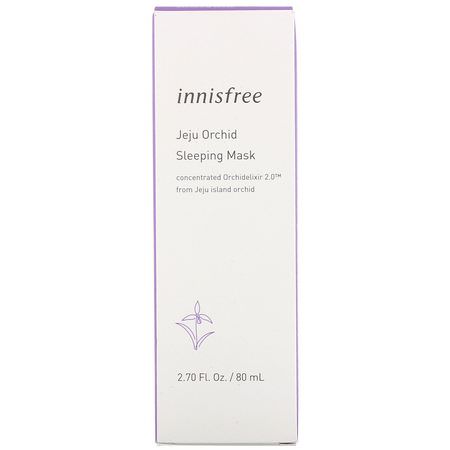 Ljusare Masker, K-Beauty Ansiktsmasker, Skal, Ansiktsmasker: Innisfree, Jeju Orchid Sleeping Mask, 2.7 fl oz (80 ml)