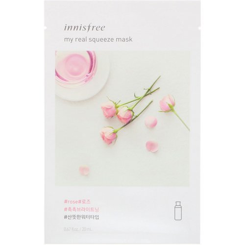 Innisfree, My Real Squeeze Mask, Rose, 1 Sheet, 0.67 fl oz (20 ml) Review
