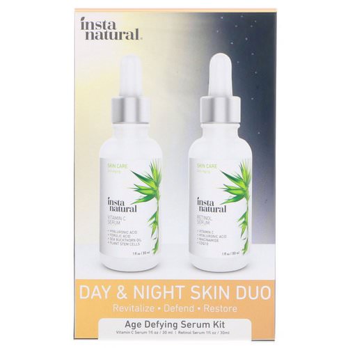 InstaNatural, Day & Night Skin Duo, Age Defying Serum Kit, 2 Bottles, 1 oz (30 ml) Each Review