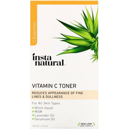 C-Vitamin, Tonrar, Skrubba, Ton: InstaNatural, Vitamin C Toner, 4 fl oz (120 ml)