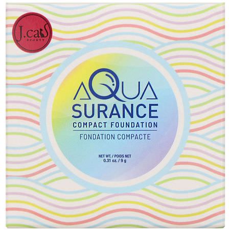 Foundation, Face, Makeup: J.Cat Beauty, Aquasurance Compact Foundation, ACF100 Porcelain, 0.31 oz (9 g)