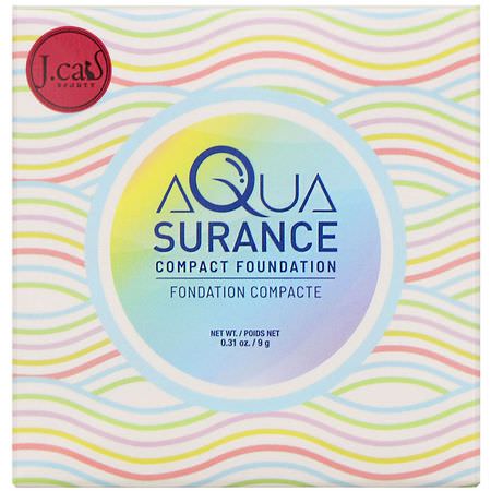 Foundation, Face, Makeup: J.Cat Beauty, Aquasurance Compact Foundation, ACF104 Soft Tan, 0.31 oz (9 g)