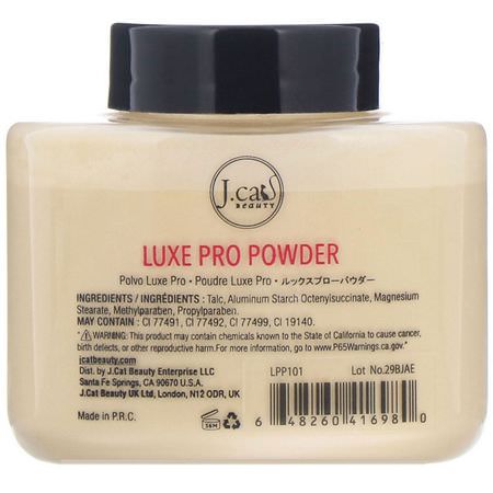 Ställa In Spray, Pulver, Ansikte, Smink: J.Cat Beauty, Luxe Pro Powder, LPP101 Banana, 1.5 oz (42 g)