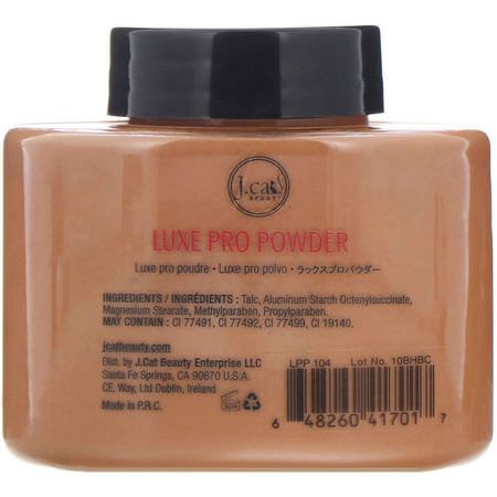 Ställa In Spray, Pulver, Ansikte, Smink: J.Cat Beauty, Luxe Pro Powder, LPP104 Chestnut, 1.5 oz (42 g)