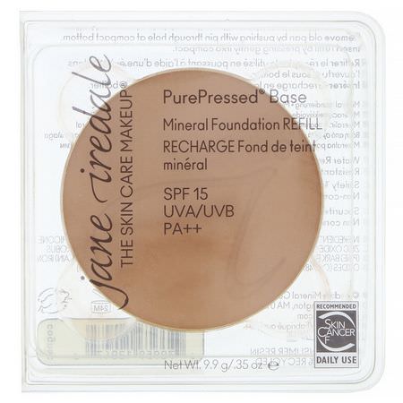 Foundation, Face, Makeup: Jane Iredale, PurePressed Base, Mineral Foundation Refill, SPF 15 PA++, Cognac, 0.35 oz (9.9 g)
