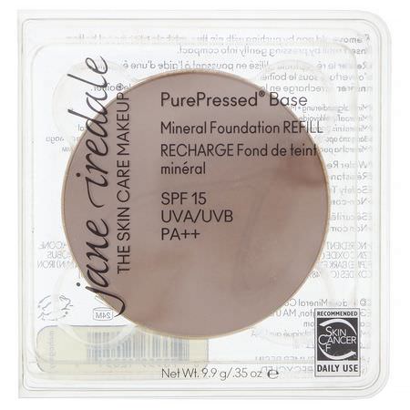Foundation, Face, Makeup: Jane Iredale, PurePressed Base, Mineral Foundation Refill, SPF 15 PA++, Mahogany, 0.35 oz (9.9 g)