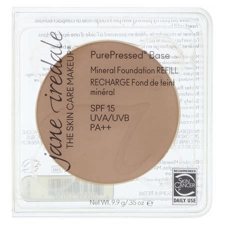 Foundation, Face, Makeup: Jane Iredale, PurePressed Base, Mineral Foundation Refill, SPF 15 PA++, Velvet, 0.35 oz (9.9 g)