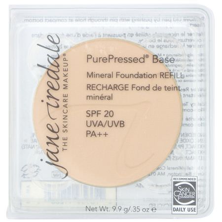 Foundation, Face, Makeup: Jane Iredale, PurePressed Base, Mineral Foundation Refill, SPF 20 PA++, Amber, 0.35 oz (9.9 g)