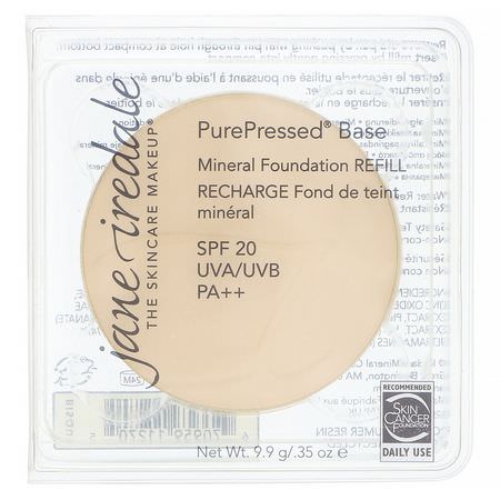 Foundation, Face, Makeup: Jane Iredale, PurePressed Base, Mineral Foundation Refill, SPF 20 PA++, Bisque, 0.35 oz (9.9 g)