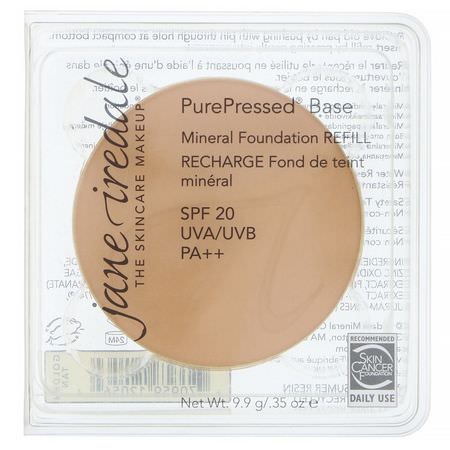 Foundation, Face, Makeup: Jane Iredale, PurePressed Base, Mineral Foundation Refill, SPF 20 PA++, Golden Tan, 0.35 oz (9.9 g)