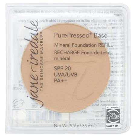 Foundation, Face, Makeup: Jane Iredale, PurePressed Base, Mineral Foundation Refill, SPF 20 PA++, Riviera, 0.35 oz (9.9 g)