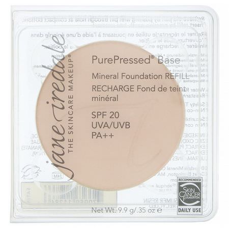 Foundation, Face, Makeup: Jane Iredale, PurePressed Base, Mineral Foundation Refill, SPF 20 PA++, Satin, 0.35 oz (9.9 g)