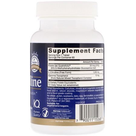 L-Citrulline, Amino Acids, Supplements: Jarrow Formulas, L-Citrulline, 60 Tablets