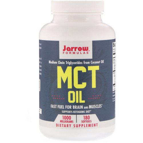 Jarrow Formulas, MCT Oil, 1000 mg, 180 Softgels Review