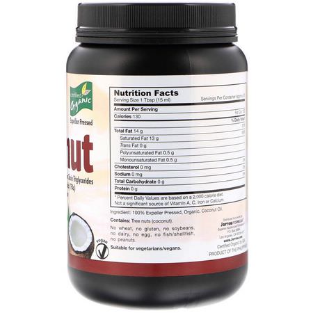 Kokosnötsolja, Kokosnöttillskott: Jarrow Formulas, Organic Coconut Oil, Expeller Pressed, 32 fl oz (946 ml)