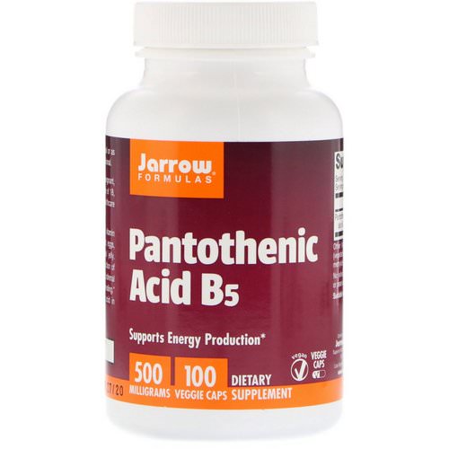 Jarrow Formulas, Pantothenic Acid B5, 500 mg, 100 Veggie Caps Review