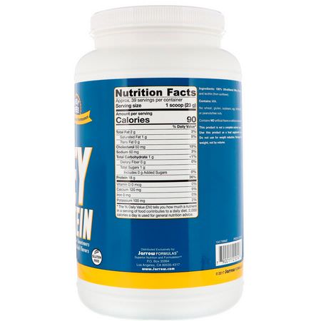 Vassleprotein, Idrottsnäring: Jarrow Formulas, Whey Protein, Unflavored, 2 lbs (908 g)
