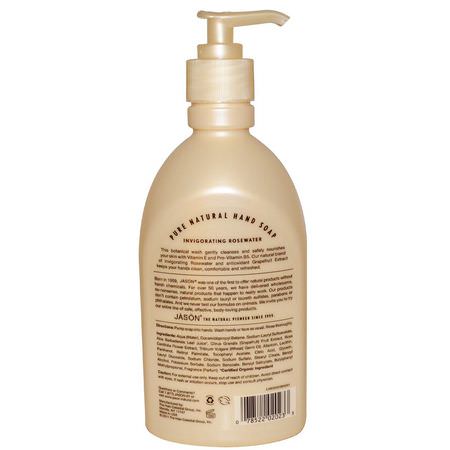 Handtvål, Dusch, Bad: Jason Natural, Hand Soap, Invigorating Rosewater, 16 fl oz (473 ml)