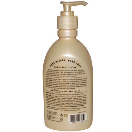 Handtvål, Dusch, Bad: Jason Natural, Hand Soap, Soothing Aloe Vera, 16 fl oz (473 ml)