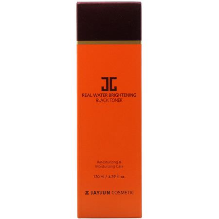Toners, K-Beauty Cleanse, Scrub, Tone: Jayjun Cosmetic, Real Water Brightening Black Toner, 4.39 fl oz (130 ml)
