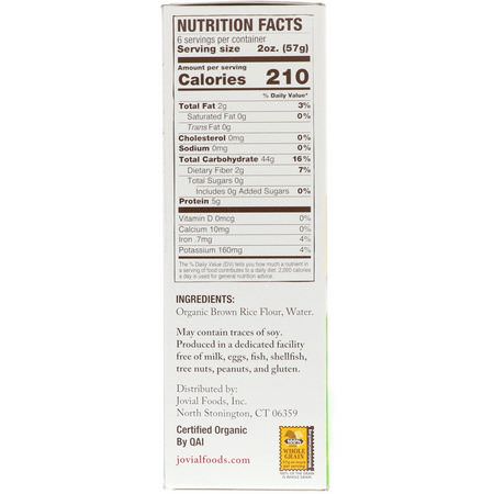 Brunrispasta, Bröd, Säd, Ris: Jovial, 100% Organic Brown Rice Pasta, Fusilli, 12 oz (340 g)