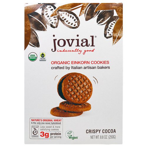 Jovial, Organic Einkorn Cookies, Crispy Cocoa, 8.8 oz (250 g) Review