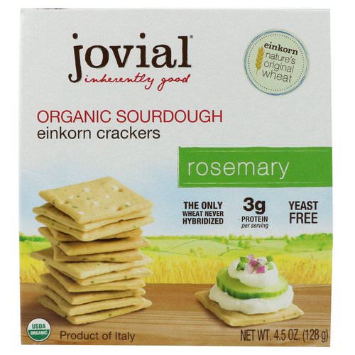 Jovial, Organic Sourdough Einkorn Crackers, Rosemary, 4.5 oz (128 g) Review